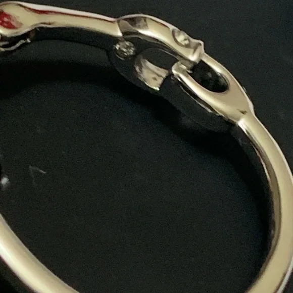 Coach Signature C Hoop Earrings Silvertone NEW $45 - Picture 8 of 10